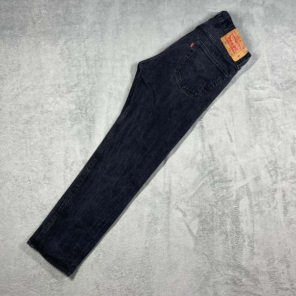Levi's 501 Original Fit Jeans Men 33(32)x32(30) Black Straight Leg Button Fly - Picture 13 of 13